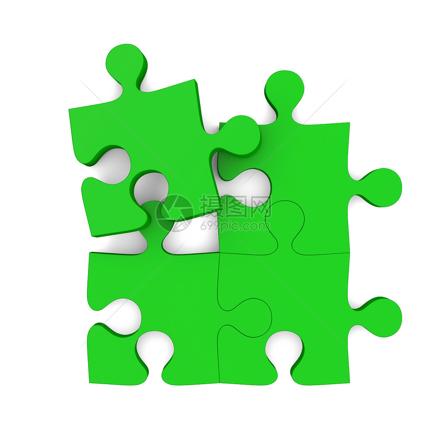 拼字谜题战略拼图玩具插图解决方案绿色白色图片