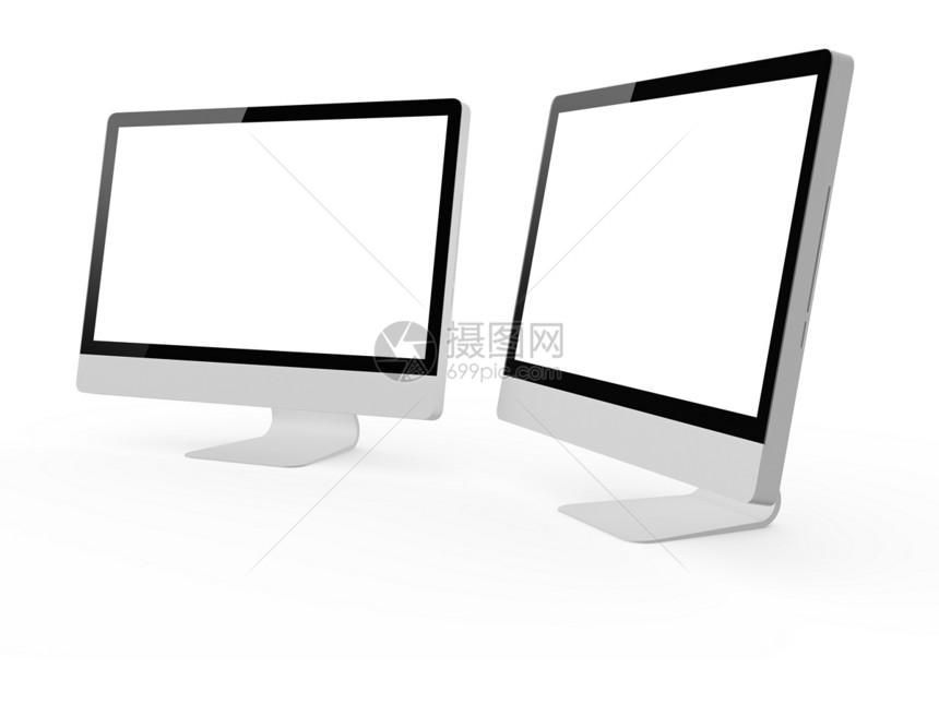 台式计算机屏幕展示水平技术白色电脑桌面监视器互联网电子空白图片