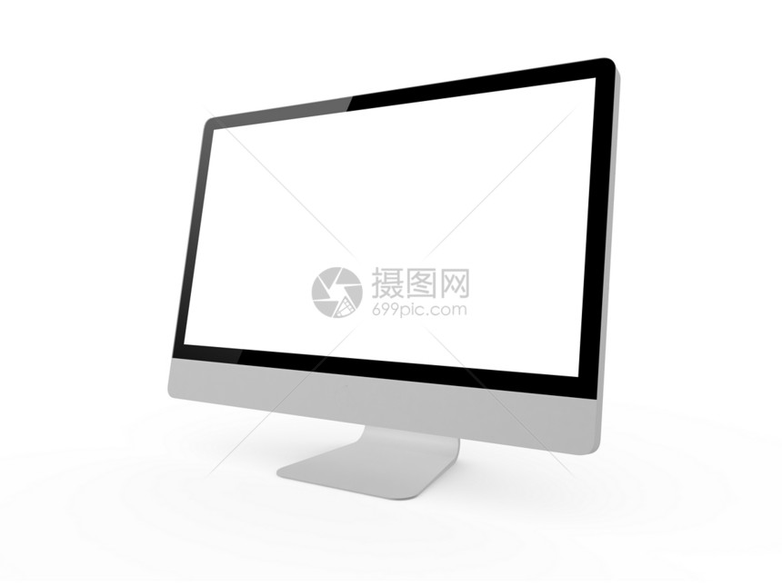 桌面计算机屏幕电子电脑互联网水平技术空白白色数据展示监视器图片