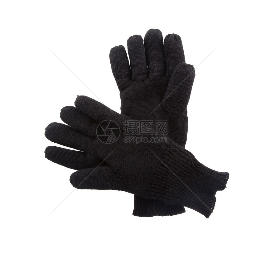 非常古老的黑皮手套配饰男人财富衣服手指水平皮革黑色冻结缝纫图片