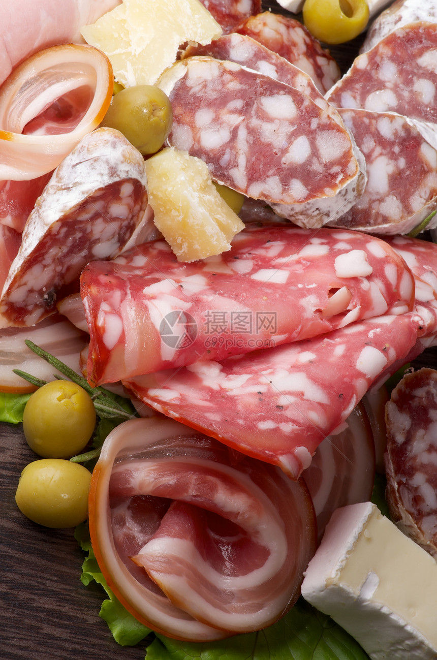 薄冰剪切美食火腿作品熏制食物香肠冷盘美食家猪肉熏肉图片
