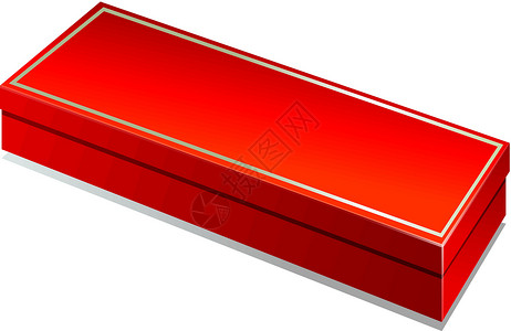 红色礼品盒包装展示插图礼物空白纸板背景图片