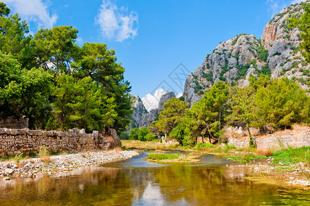 奥林匹斯基土耳其奥林波斯美丽的山地景观背景