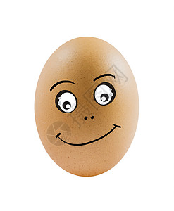 有趣的鸡蛋白色漫画情感眼睛乐趣椭圆形棕色绘画食物蛋壳背景图片