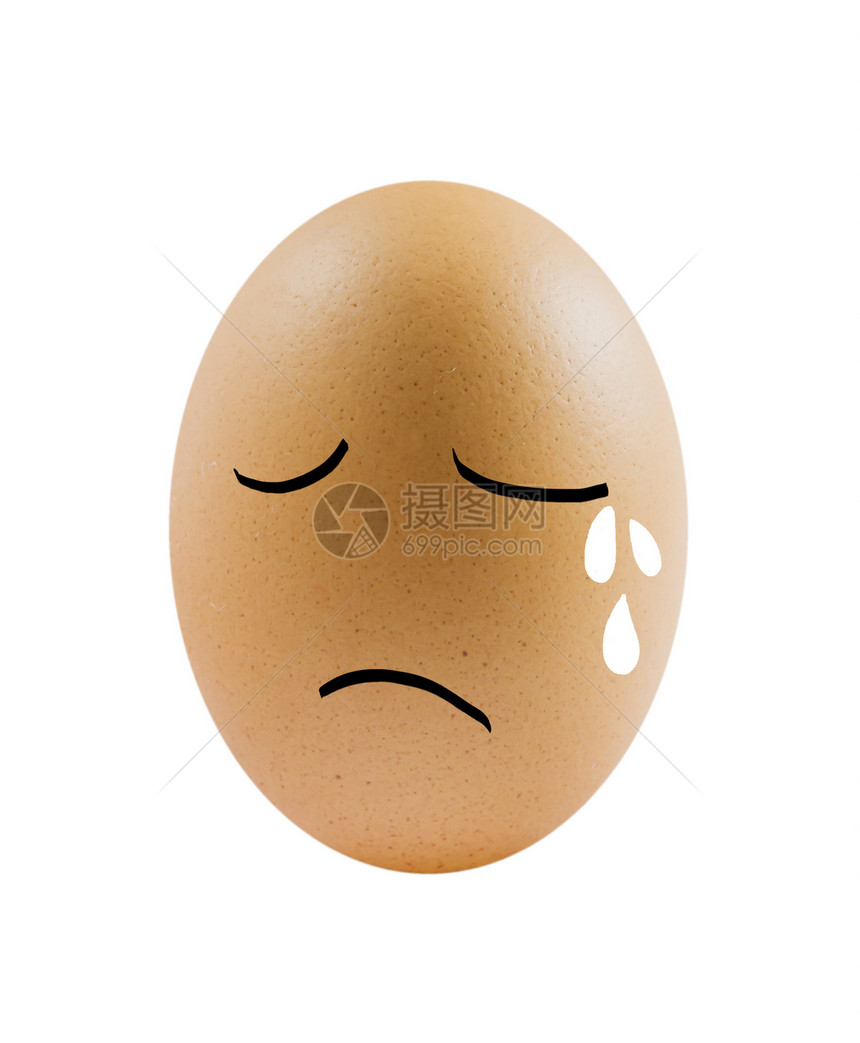 鸡蛋乐趣情感棕色眼睛绘画食物椭圆形漫画蛋壳白色图片