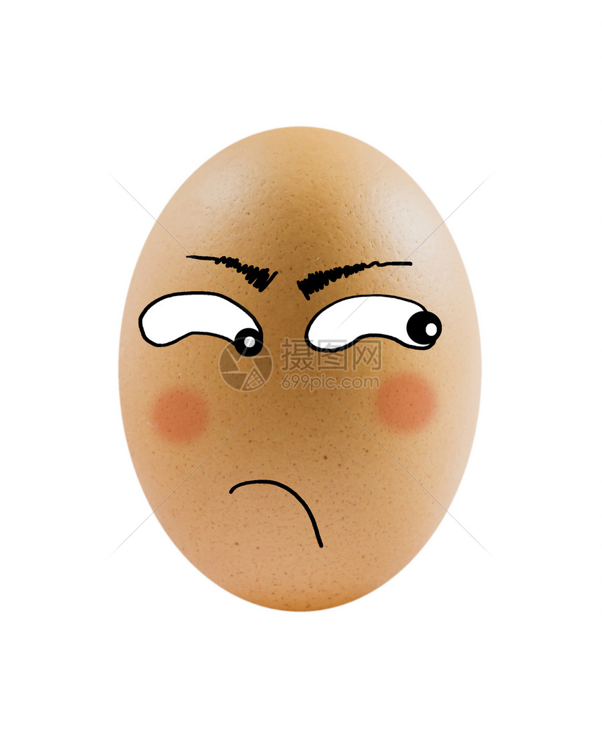 一张脸蛋食物白色漫画情感椭圆形眼睛蛋壳棕色绘画褐色图片
