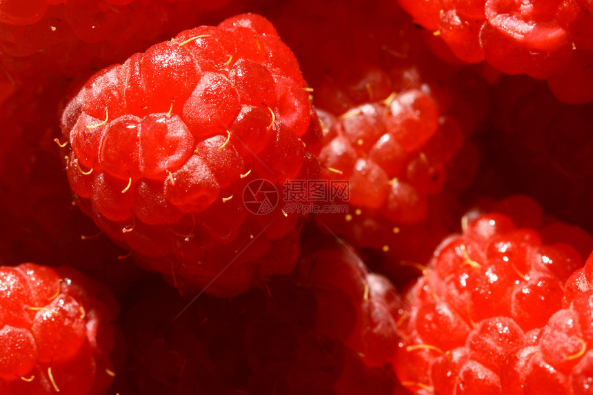树莓草莓荒野红宝石覆盆子味道甜点宏观种子美食果汁饮食图片