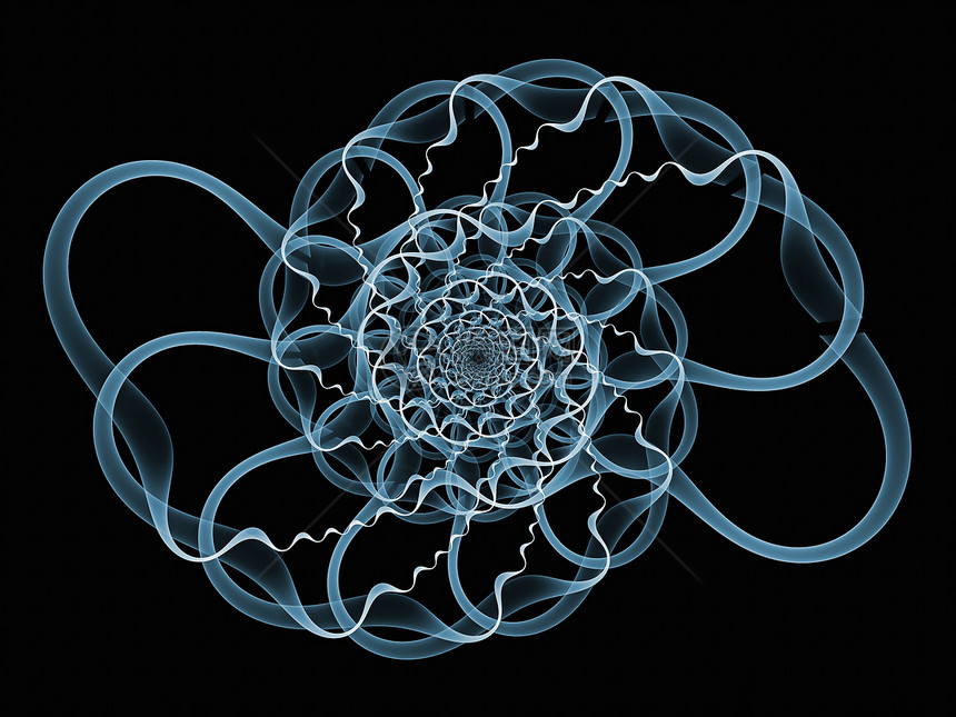 孤立的螺旋元素蓝色数学几何学设计渲染图片