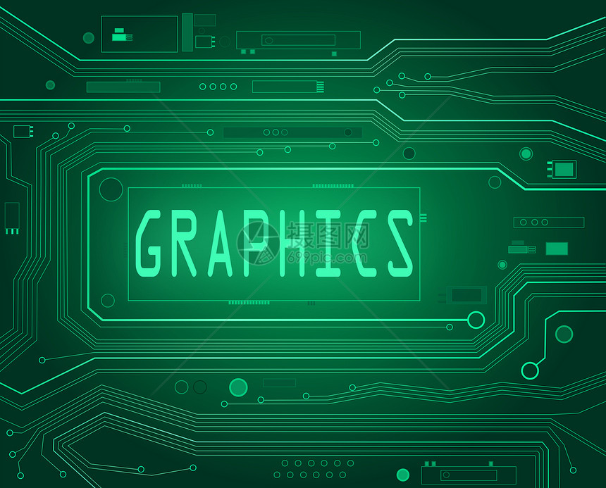 图形概念木板绿色界面电脑微技术硬件高科技技术处理器芯片图片