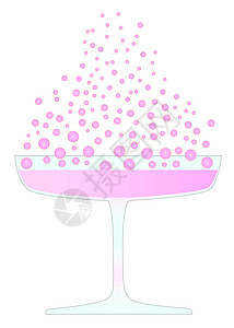 粉红香槟插图绘画艺术艺术品玻璃婚礼粉色新年庆典气泡背景图片
