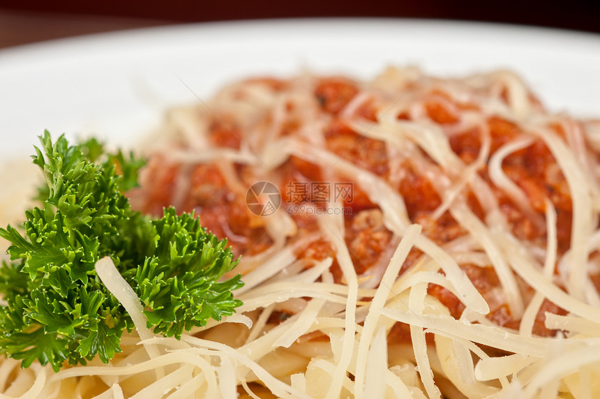 配肉的意大利面餐厅美食照片青菜糖类蔬菜食物草本植物香料叶子图片