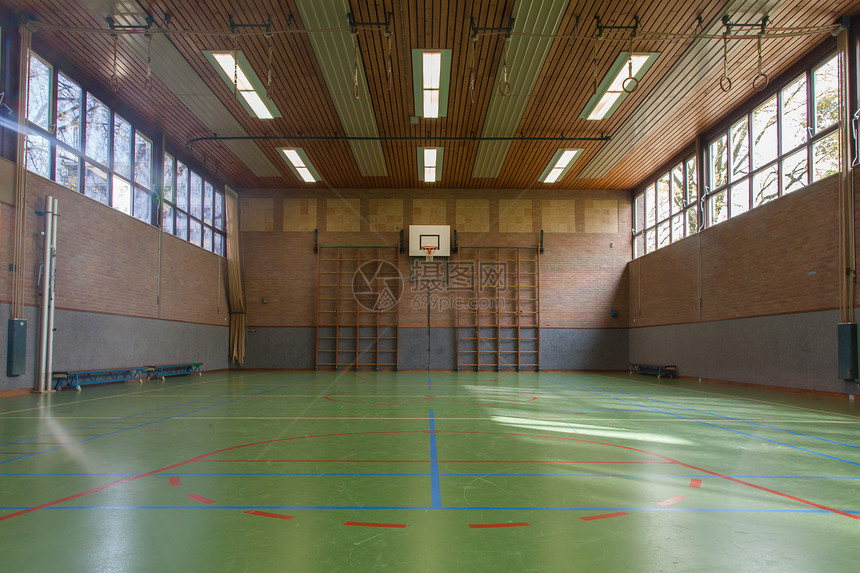 学校体育馆内部篮球药品大厅看台场地运动篮子房间线条挑战图片