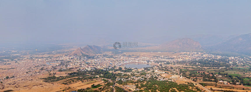 圣城普什卡尔 印度拉贾斯坦邦博览会风景建筑建筑学寺庙节日场所圣地全景骆驼图片