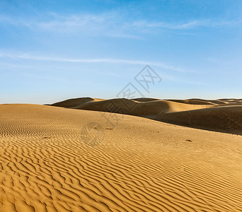 拉贾斯坦邦沙漠印度拉贾斯坦邦Thar沙漠的Dunes旅行日落土地沙丘沙漠观光风景日光旅游天空背景