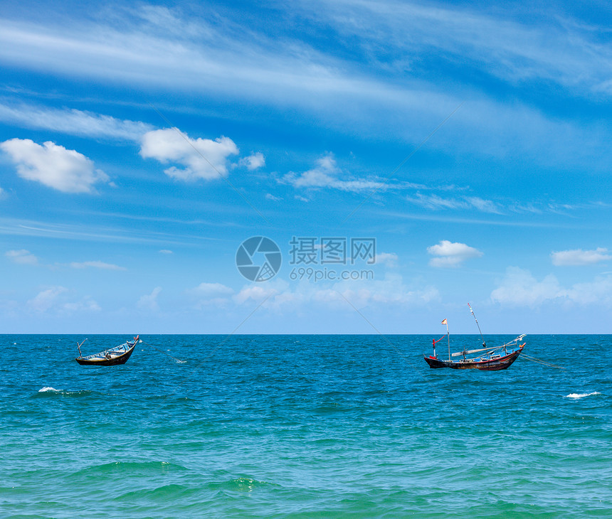 海上渔船 越南梅内图片