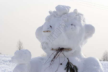 雪人怪物塑像白色数字臭虫背景图片