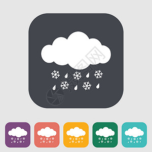 雨夹雪图标绘画插图天空环境雨滴气旋雪花暴风雪气象气候背景图片