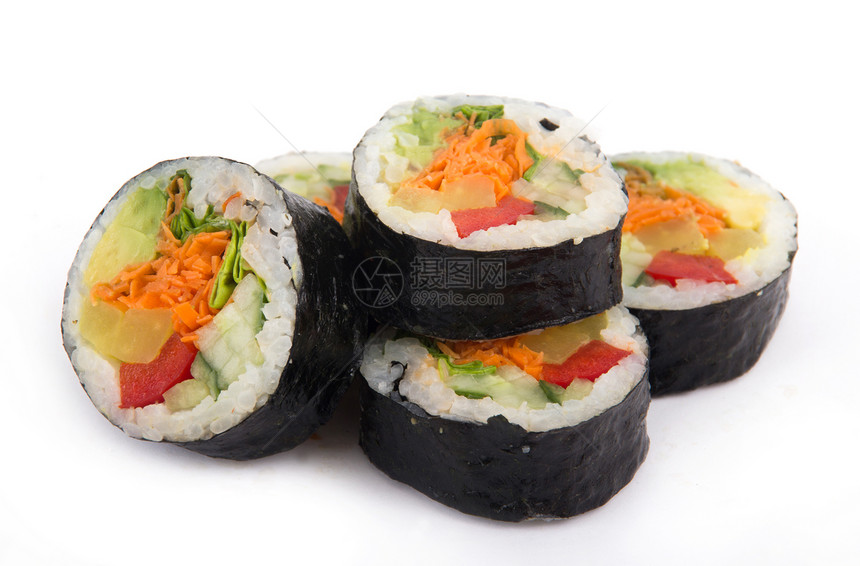 素食寿司影棚藻类美食蔬菜食物健康饮食图片