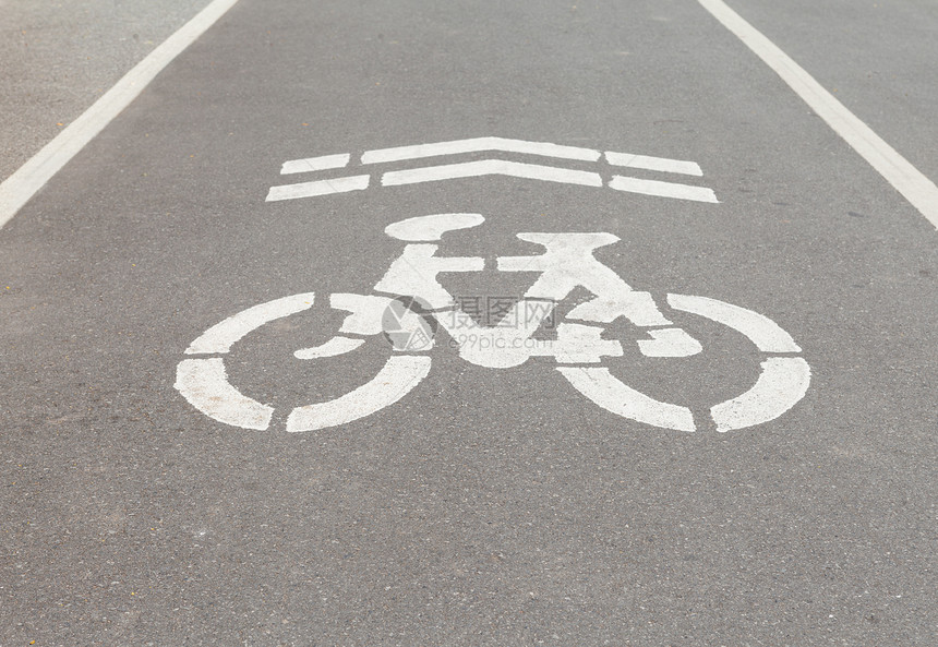 自行车路标志和箭汽车街道沥青斑点运动小径运输路线轮子交通图片