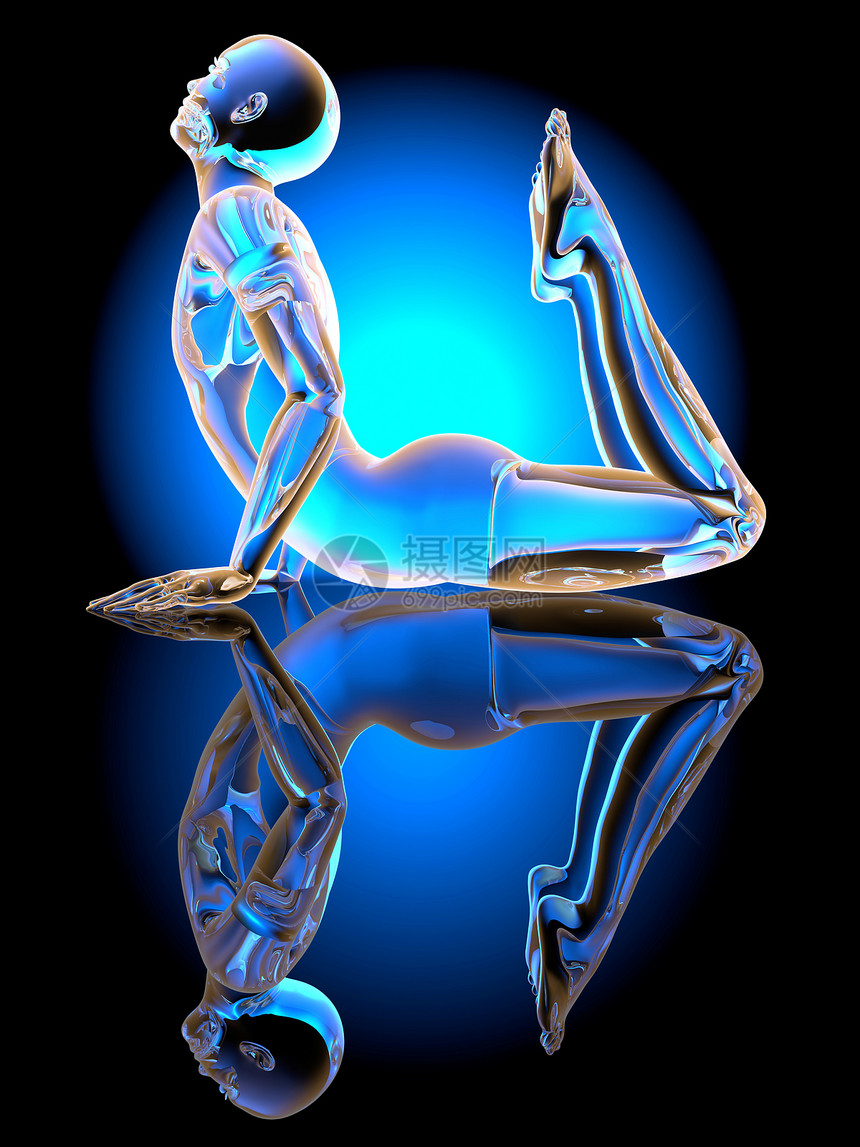瑜伽姿势活力眼镜蛇力量冥想身体娱乐健身房照明训练平衡图片