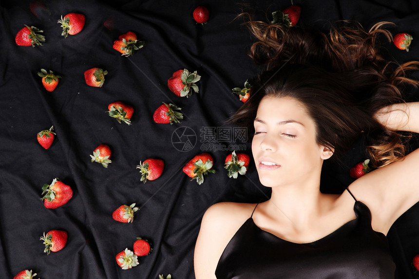 草莓梦女士女性牙裔软垫枕头水果浆果闲暇美丽饮食图片