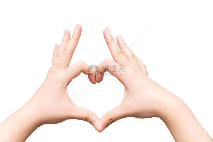 双手使心脏形状拇指身体帮助信号白色一部分灰色手腕商业手势图片