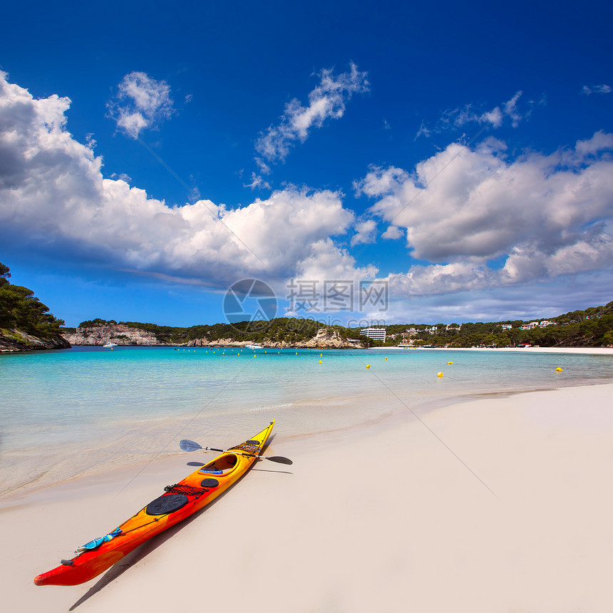 巴利阿里奇Ciutadella的海滩波浪海景海岸线地标假期树木皮艇旅行海岸蓝色图片