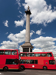 英国红色巴士联合王国伦敦Trafalgar广场红巴士背景
