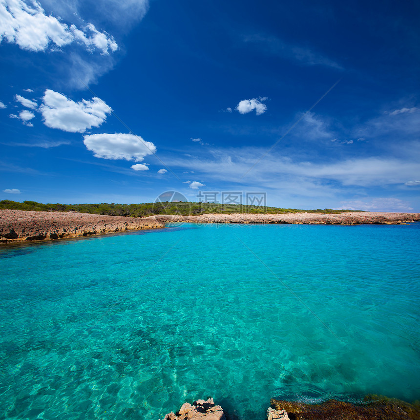 巴利阿里奇Ciutadella岛Talaier海滩海景支撑假期蓝色旅行太阳海岸线天空海岸晴天图片