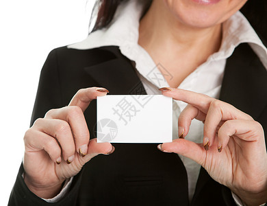 高级感手卡持有空白卡的商业妇女女士白色名片黑色女孩工作女性推介会空白工人背景