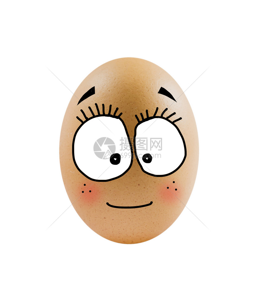 一张脸蛋漫画情感眼睛白色食物绘画蛋壳椭圆形营养乐趣图片