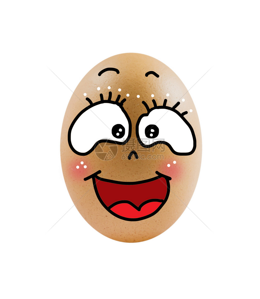 单蛋营养棕色漫画绘画食物椭圆形乐趣蛋壳情感白色图片