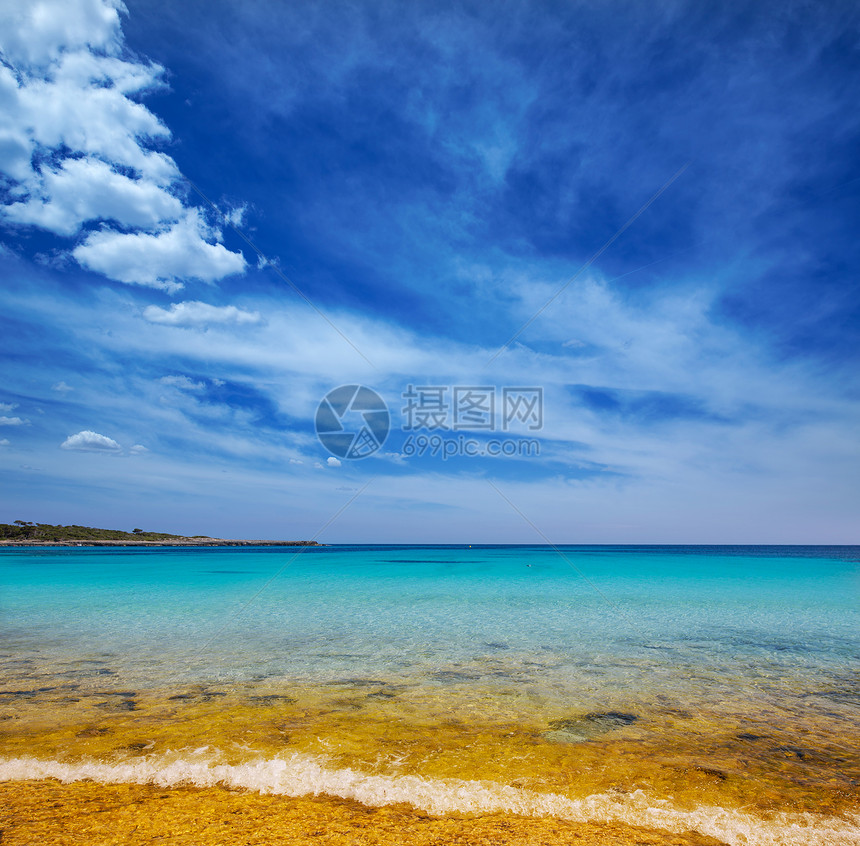 Ciutadella岛的海滩天堂假期海藻晴天支撑波浪苔藓海岸天空旅行图片