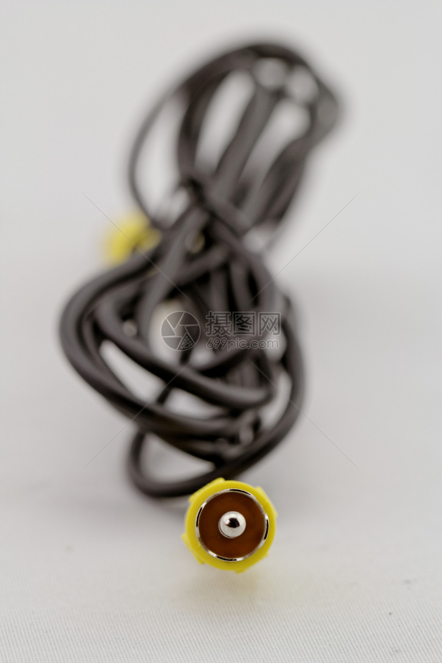 黄色rca电缆插头技术连接器力量视频数据电子电线渠道信号图片