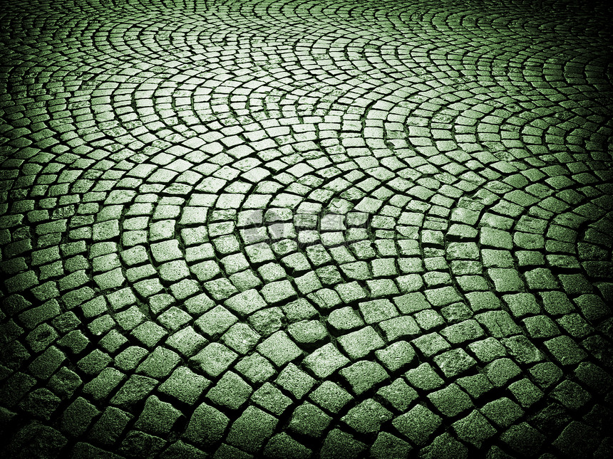 可碎石背景历史性石头建造街道地面城市铺路材料路面绿色图片