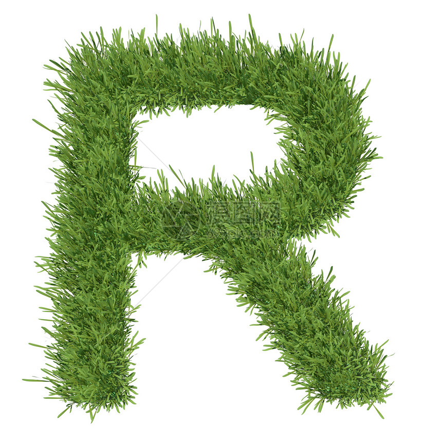 以草草制成的字母字母生态草地白色数字绿色植物数学草皮环境艺术场地图片