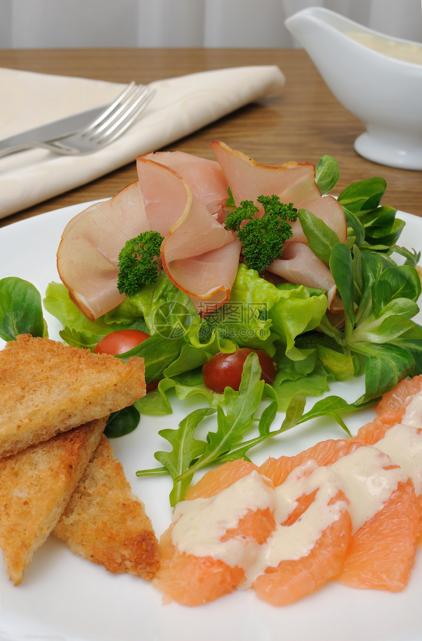 蔬菜果酱开胃菜整理餐厅西红柿小菜玉米嗜好享受柚子平衡饮食图片