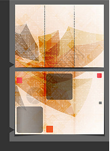 小册子模板设计三角形推介会广告横幅文档打印杂志褐色正方形插图背景图片