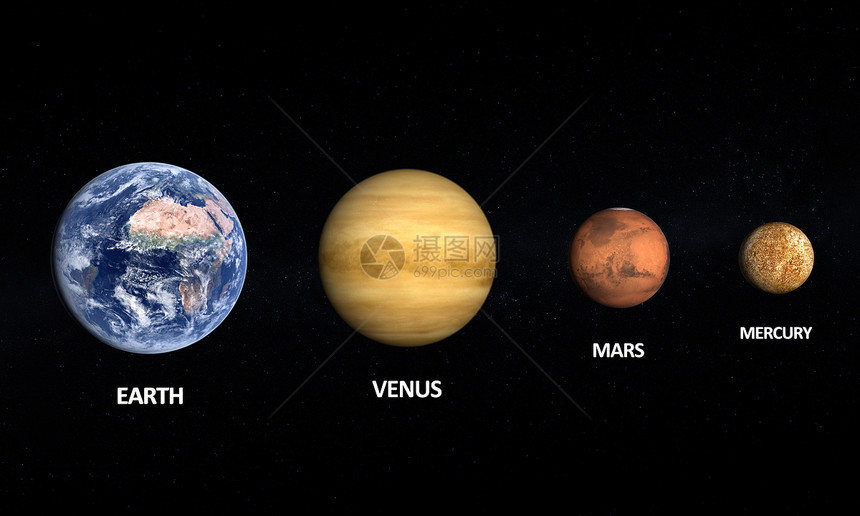 地球行星 金星火星和月球太阳宇航员外星人渲染月亮太阳系轨道天文学科学宇宙图片