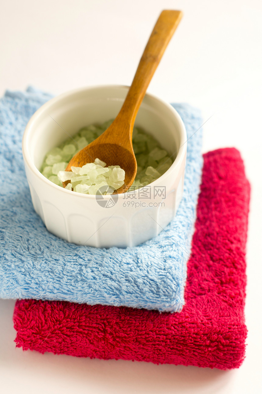 浴盐肥皂面巾桌子浮石敷料香水保健卫生毛巾浴室图片