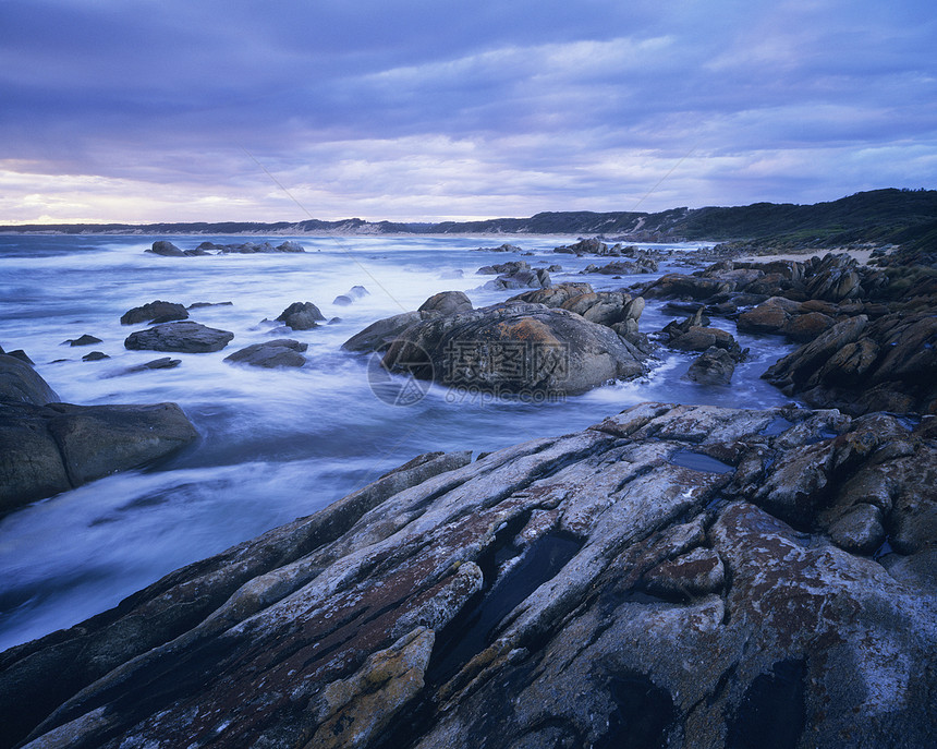 澳大利亚岩礁海岸海岸线岩石冲浪海洋风景地平线孤独地质学图片