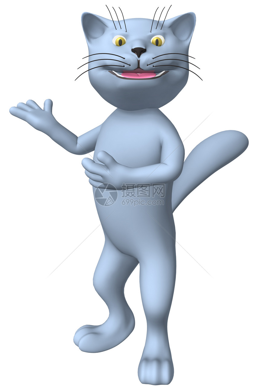 猫卡通人物渲染入口姿势灰色姿态访问邀请函插图角色问候语图片