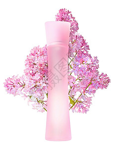 香香水香味化妆品玻璃瓶子商品紫丁香背景图片