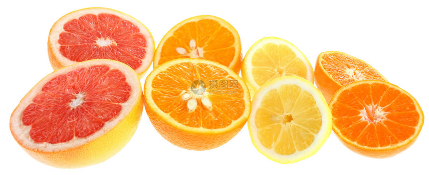 橙子柠檬柚子团体水果食物图片
