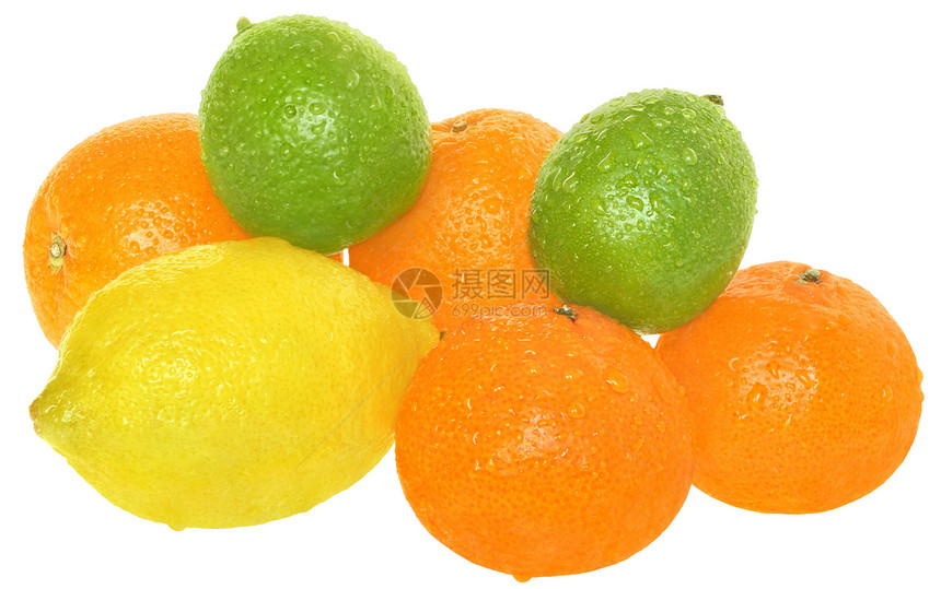 石灰和柠檬团体绿色橙子食物水果图片