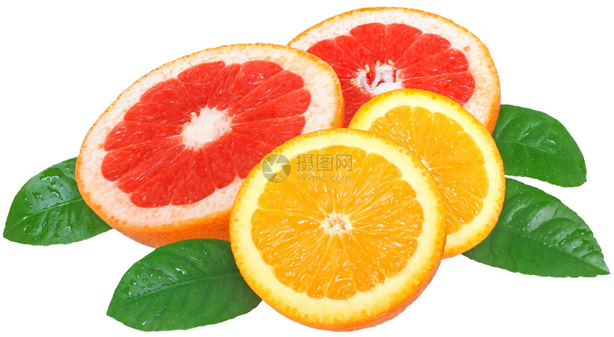 橙子和葡萄油食物团体柚子叶子水果图片