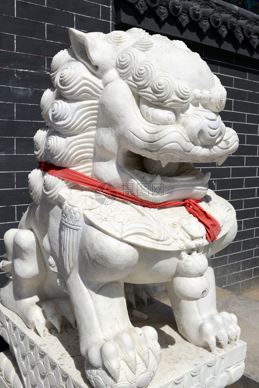 中国皇家狮子雕像历史异国青铜警卫围巾岩石情调寺庙雕塑传统图片
