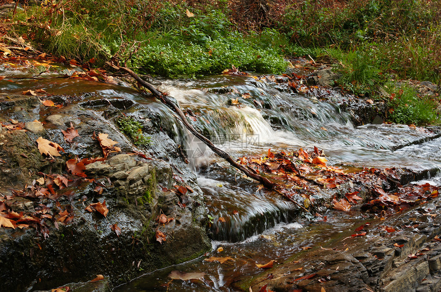 秋季瀑布戏剧性水池植物山脉丛林雨林溪流池塘射线旅行图片