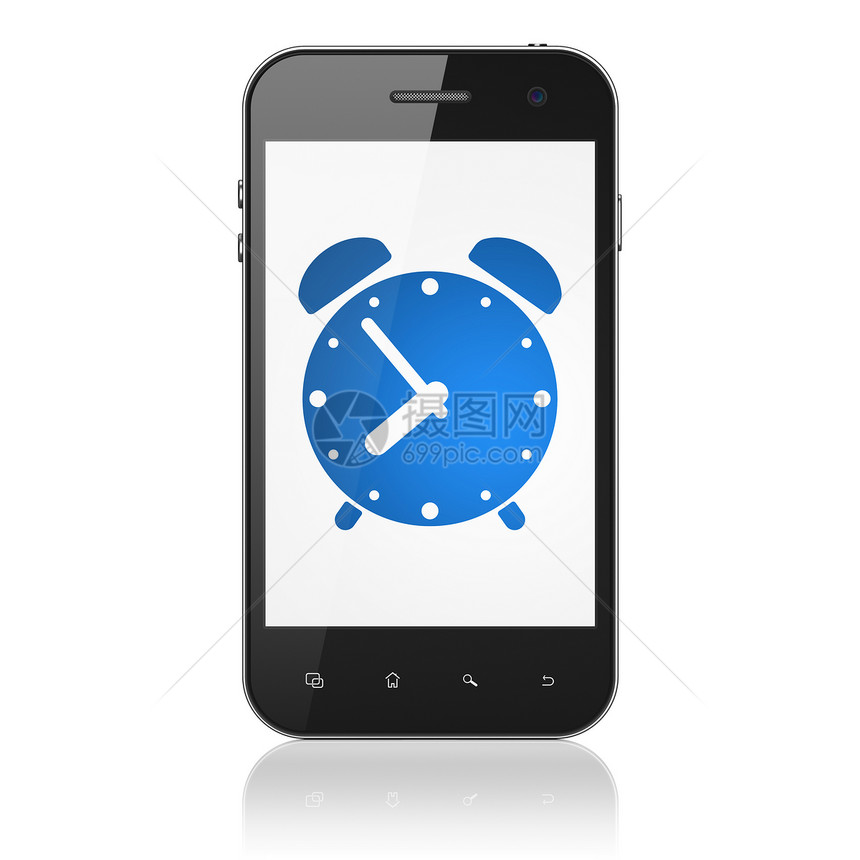 时间概念 智能手机提醒时钟药片日程手表蓝色小时黑色历史倒数细胞展示图片