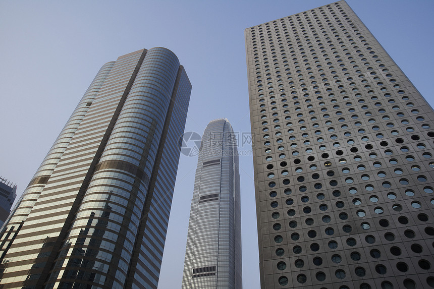 中国香港摩天大楼的低角度视图办公楼建筑外观天空建筑学场景城市图片